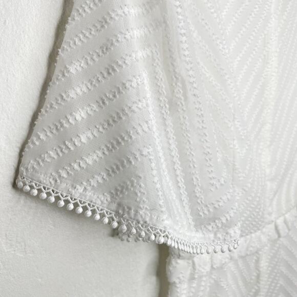 Shilla Chevron Swiss Clip Dot Short Sleeve Classy Fit and Flare Mini Dress Small - Picture 7 of 14